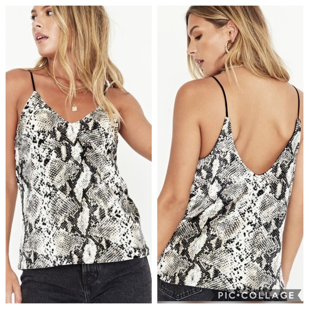 NWOT Project Social T Slater Velvet Snakeskin Cami